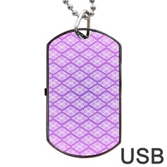 Pattern Texture Geometric Purple Dog Tag Usb Flash (two Sides)