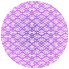 Pattern Texture Geometric Purple Wooden Puzzle Round by Mariart