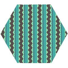 Background Chevron Blue Wooden Puzzle Hexagon