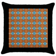 Pattern Brown Triangle Throw Pillow Case (black) by HermanTelo