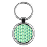 Background Chevron Green Key Chain (Round) Front