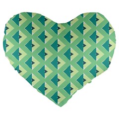 Background Chevron Green Large 19  Premium Heart Shape Cushions by HermanTelo