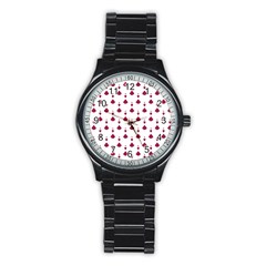 Pattern Card Stainless Steel Round Watch