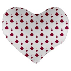 Pattern Card Large 19  Premium Flano Heart Shape Cushions