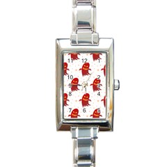 Ghost Halloween Drawing Flower Leaf Rectangle Italian Charm Watch