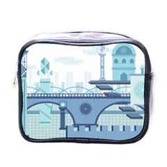 Blue City Building Fantasy Mini Toiletries Bag (one Side)