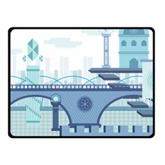 Blue City Building Fantasy Fleece Blanket (small)