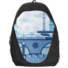 Blue City Building Fantasy Backpack Bag by Vaneshart