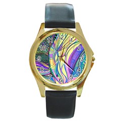 Happpy (4) Round Gold Metal Watch by nicholakarma