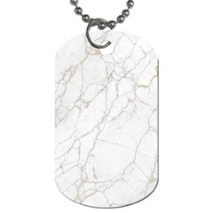 White Marble Texture Floor Background With Gold Veins Intrusions Greek Marble Print Luxuous Real Marble Dog Tag (one Side) by genx