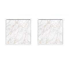 White Marble Texture Floor Background With Gold Veins Intrusions Greek Marble Print Luxuous Real Marble Cufflinks (square) by genx