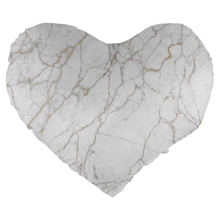 White Marble texture floor background with gold veins intrusions greek marble print luxuous real marble Large 19  Premium Heart Shape Cushions