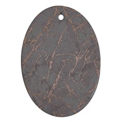 Marble Old Vintage Pinkish Gray With Bronze Veins Intrusions Texture Floor Background Print Luxuous Real Marble Oval Ornament (two Sides) by genx