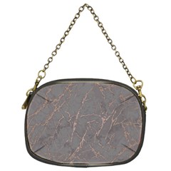 Marble Old Vintage Pinkish Gray With Bronze Veins Intrusions Texture Floor Background Print Luxuous Real Marble Chain Purse (two Sides) by genx
