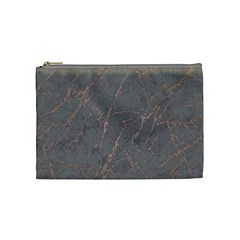 Marble Old Vintage Pinkish Gray With Bronze Veins Intrusions Texture Floor Background Print Luxuous Real Marble Cosmetic Bag (medium) by genx