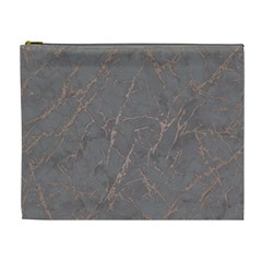 Marble Old Vintage Pinkish Gray With Bronze Veins Intrusions Texture Floor Background Print Luxuous Real Marble Cosmetic Bag (xl) by genx