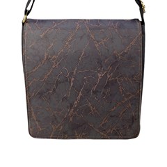 Marble Old Vintage Pinkish Gray With Bronze Veins Intrusions Texture Floor Background Print Luxuous Real Marble Flap Closure Messenger Bag (l) by genx