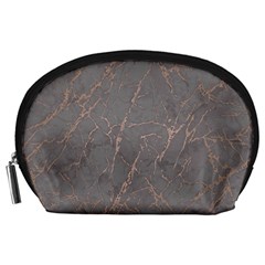 Marble Old Vintage Pinkish Gray With Bronze Veins Intrusions Texture Floor Background Print Luxuous Real Marble Accessory Pouch (large) by genx