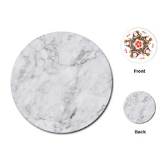 White Marble Texture Floor Background With Dark Gray Grey Texture Greek Marble Print Luxuous Real Marble Playing Cards Single Design (round) by genx