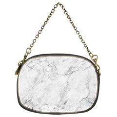 White Marble Texture Floor Background With Dark Gray Grey Texture Greek Marble Print Luxuous Real Marble Chain Purse (two Sides) by genx