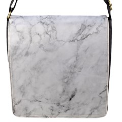 White Marble Texture Floor Background With Dark Gray Grey Texture Greek Marble Print Luxuous Real Marble Flap Closure Messenger Bag (s) by genx
