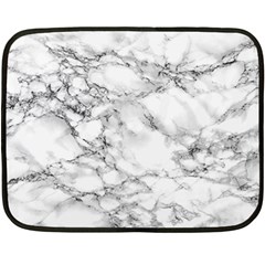 White Marble Texture Floor Background With Black Veins Texture Greek Marble Print Luxuous Real Marble Fleece Blanket (mini) by genx