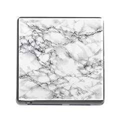 White Marble Texture Floor Background With Black Veins Texture Greek Marble Print Luxuous Real Marble Memory Card Reader (square 5 Slot) by genx