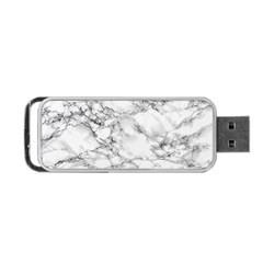 White Marble Texture Floor Background With Black Veins Texture Greek Marble Print Luxuous Real Marble Portable Usb Flash (one Side) by genx