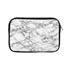 White Marble Texture Floor Background With Black Veins Texture Greek Marble Print Luxuous Real Marble Apple Ipad Mini Zipper Cases by genx