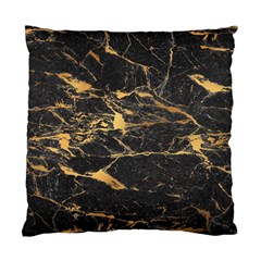 Black Marble Texture With Gold Veins Floor Background Print Luxuous Real Marble Standard Cushion Case (one Side) by genx
