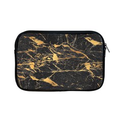 Black Marble Texture With Gold Veins Floor Background Print Luxuous Real Marble Apple Ipad Mini Zipper Cases by genx