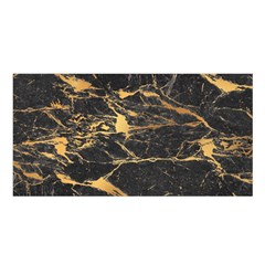 Black Marble Texture With Gold Veins Floor Background Print Luxuous Real Marble Satin Shawl by genx