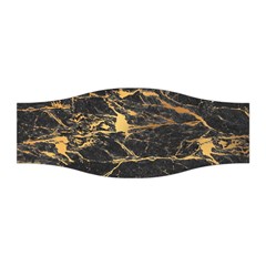 Black Marble Texture With Gold Veins Floor Background Print Luxuous Real Marble Stretchable Headband by genx