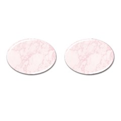 Pink Marble Texture Floor Background With Light Pink Veins Greek Marble Print Luxuous Real Marble  Cufflinks (oval) by genx