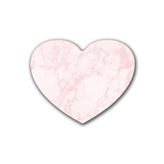 Pink Marble Texture Floor Background With Light Pink Veins Greek Marble Print Luxuous Real Marble  Heart Coaster (4 Pack)  by genx