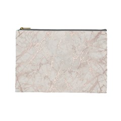 Pink Marble Beige Texture Floor Background With Shinny Pink Veins Greek Marble Print Luxuous Real Marble  Cosmetic Bag (large) by genx