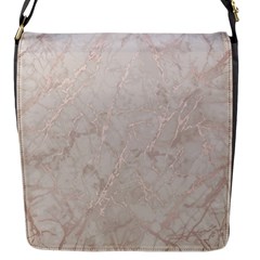 Pink Marble Beige Texture Floor Background With Shinny Pink Veins Greek Marble Print Luxuous Real Marble  Flap Closure Messenger Bag (s) by genx