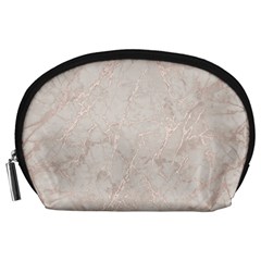 Pink Marble Beige Texture Floor Background With Shinny Pink Veins Greek Marble Print Luxuous Real Marble  Accessory Pouch (large) by genx