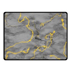 Marble Neon Retro Light Gray With Gold Yellow Veins Texture Floor Background Retro Neon 80s Style Neon Colors Print Luxuous Real Marble Fleece Blanket (small) by genx