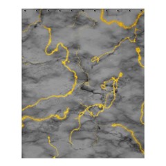 Marble Neon Retro Light Gray With Gold Yellow Veins Texture Floor Background Retro Neon 80s Style Neon Colors Print Luxuous Real Marble Shower Curtain 60  X 72  (medium)  by genx