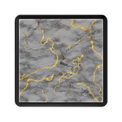 Marble Neon Retro Light Gray With Gold Yellow Veins Texture Floor Background Retro Neon 80s Style Neon Colors Print Luxuous Real Marble Memory Card Reader (square) by genx