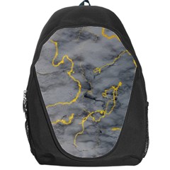 Marble Neon Retro Light Gray With Gold Yellow Veins Texture Floor Background Retro Neon 80s Style Neon Colors Print Luxuous Real Marble Backpack Bag by genx