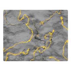 Marble Neon Retro Light Gray With Gold Yellow Veins Texture Floor Background Retro Neon 80s Style Neon Colors Print Luxuous Real Marble Double Sided Flano Blanket (large)  by genx