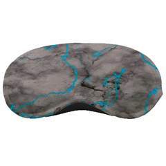 Marble Light Gray With Bright Cyan Blue Veins Texture Floor Background Retro Neon 80s Style Neon Colors Print Luxuous Real Marble Sleeping Mask by genx