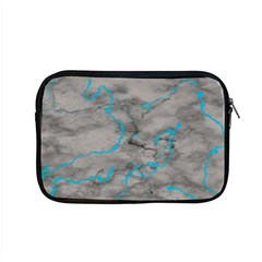 Marble Light Gray With Bright Cyan Blue Veins Texture Floor Background Retro Neon 80s Style Neon Colors Print Luxuous Real Marble Apple Macbook Pro 15  Zipper Case by genx