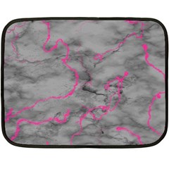 Marble light gray with bright magenta pink veins texture floor background retro neon 80s style neon colors print luxuous real marble Fleece Blanket (Mini)