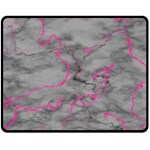 Marble light gray with bright magenta pink veins texture floor background retro neon 80s style neon colors print luxuous real marble Fleece Blanket (Medium)  60 x50  Blanket Front