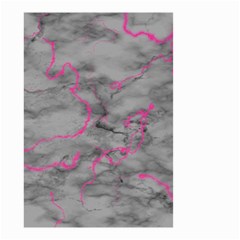 Marble light gray with bright magenta pink veins texture floor background retro neon 80s style neon colors print luxuous real marble Small Garden Flag (Two Sides)