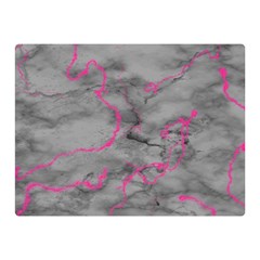 Marble light gray with bright magenta pink veins texture floor background retro neon 80s style neon colors print luxuous real marble Double Sided Flano Blanket (Mini) 