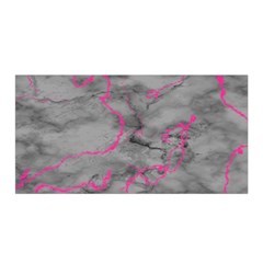 Marble Light Gray With Bright Magenta Pink Veins Texture Floor Background Retro Neon 80s Style Neon Colors Print Luxuous Real Marble Satin Wrap by genx